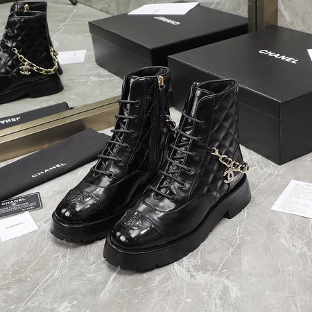 Chanel lambskin boots