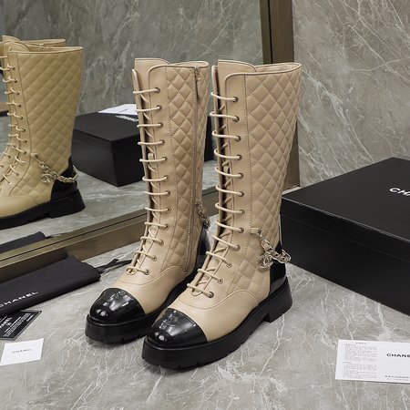 Chanel lambskin boots