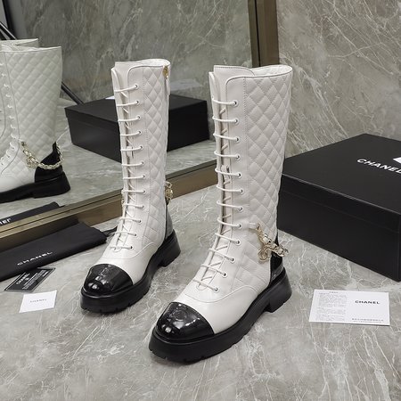 Chanel lambskin boots