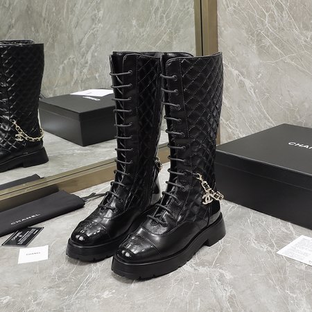 Chanel lambskin boots