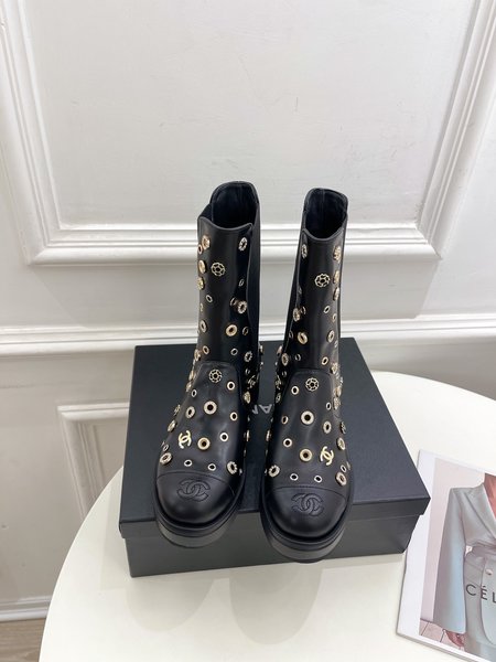 Chanel stud ankle boots