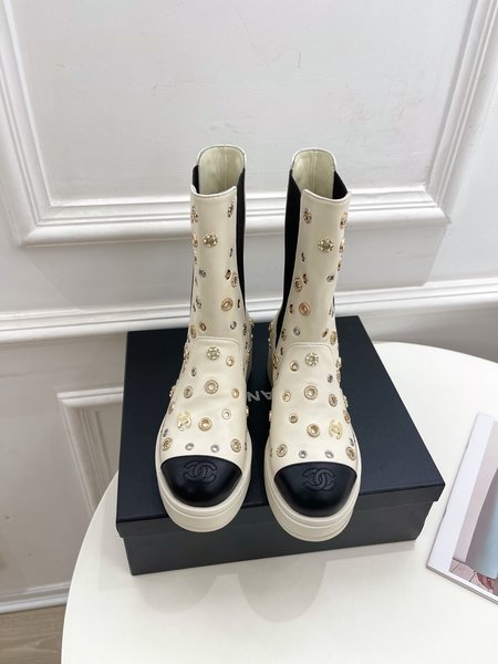 Chanel stud ankle boots