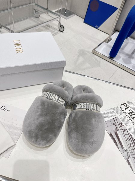 Dior Half-slipper wool slippers