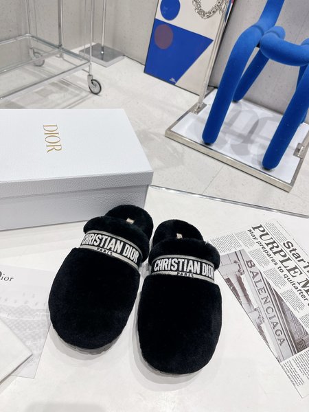 Dior Half-slipper wool slippers