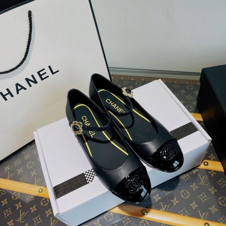 Chanel Sunflower Buckle Mary Jane Shoes