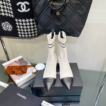 Chanel sock boots