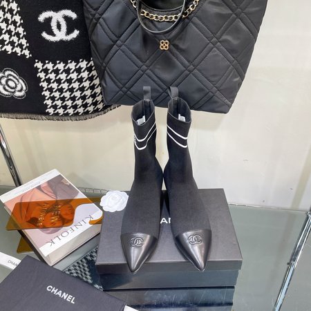 Chanel sock boots