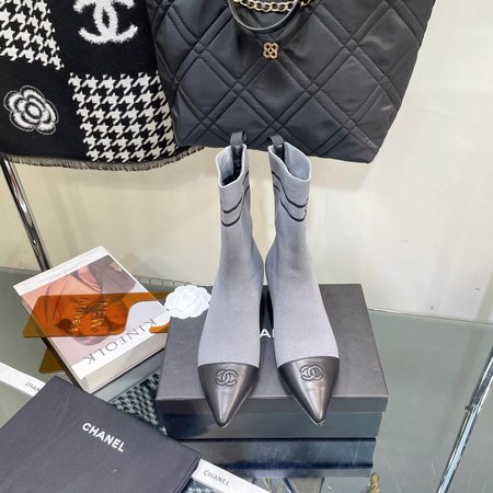 Chanel sock boots