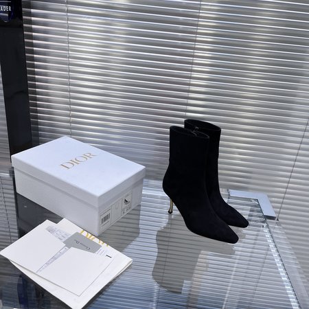 Dior high heel boots small square toe ankle boots