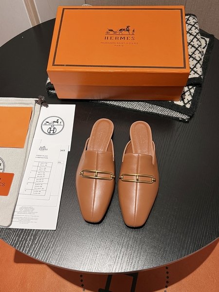 Hermes mule flat half slides