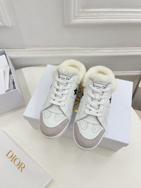 Dior fur lining half slippers casual shoes