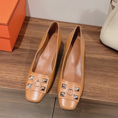 Hermes women s chunky heel shoes