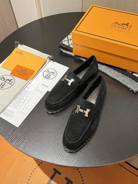 Hermes calfskin loafers
