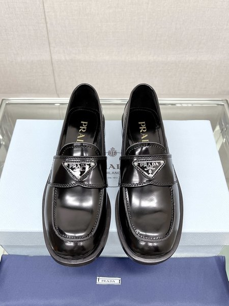 Prada square toe loafers