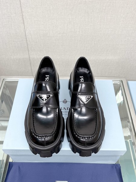 Prada platform square toe loafers