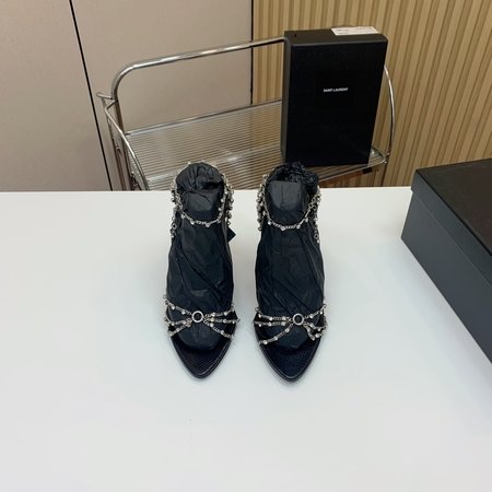 Yves Saint Laurent diamond buckle high heel sandals