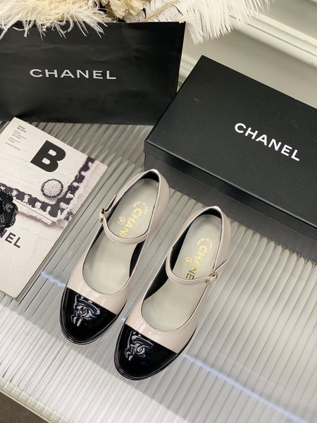 Chanel Lace up high heel shoes