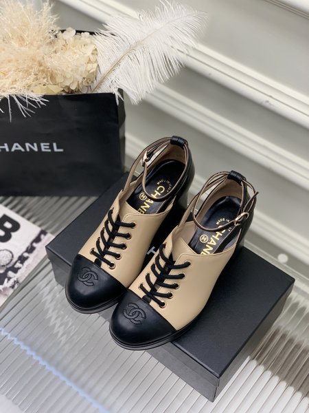 Chanel Lace up high heel shoes