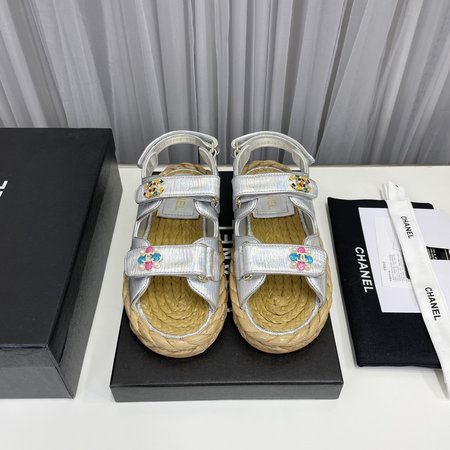 Chanel Woven Velcro Sandals