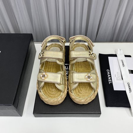 Chanel Woven Velcro Sandals