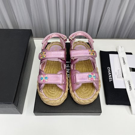 Chanel Woven Velcro Sandals