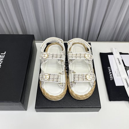 Chanel Woven Velcro Sandals