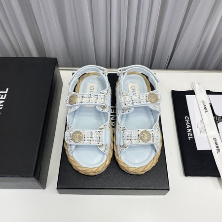 Chanel Woven Velcro Sandals