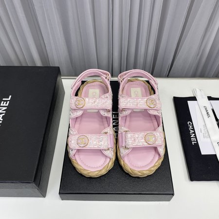 Chanel Woven Velcro Sandals