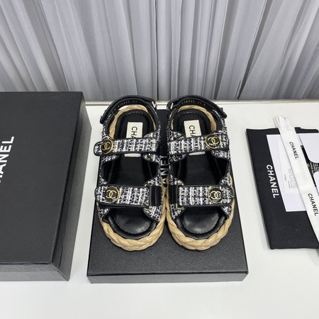 Chanel Woven Velcro Sandals