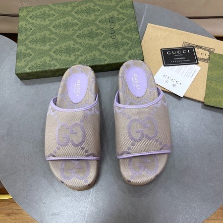 Gucci fabric platform slippers