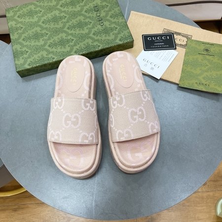 Gucci fabric platform slippers