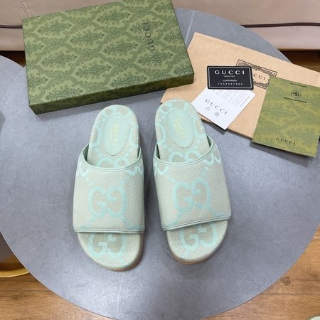 Gucci fabric platform slippers
