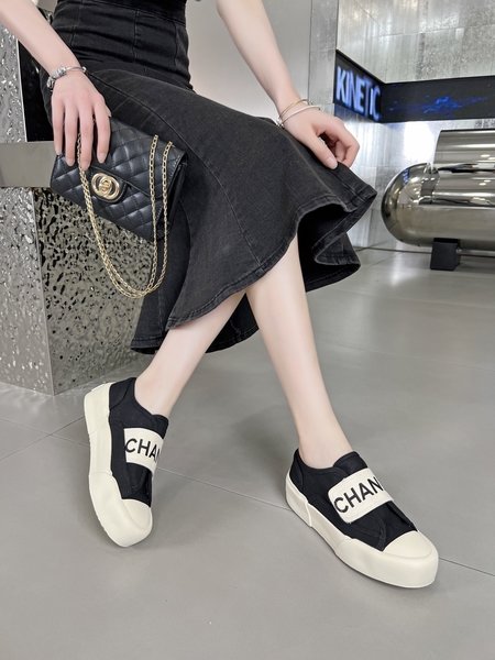 Chanel platform canvas shoes