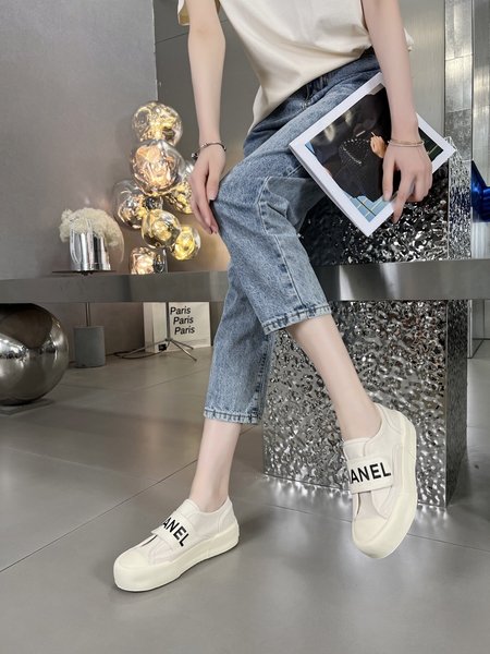 Chanel platform canvas shoes