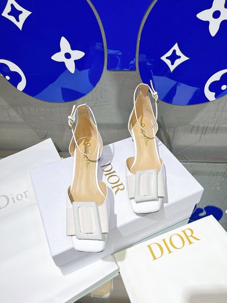 Dior hollow square buckle shoes