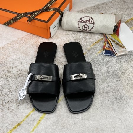 Hermes Oran sandals woven slippers