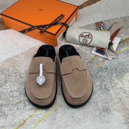 Hermes Imported custom fabric slippers