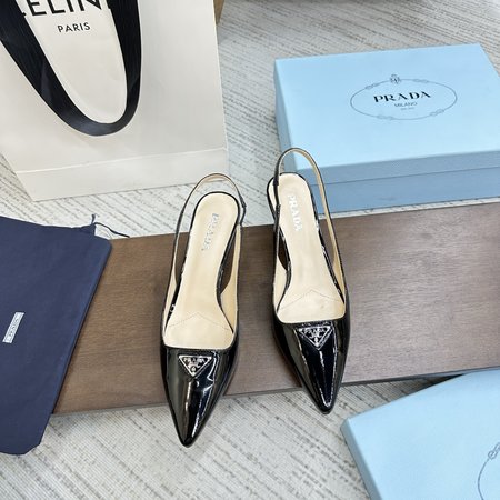 Prada pointed toe flower shoes