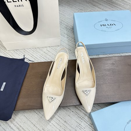 Prada pointed toe flower shoes