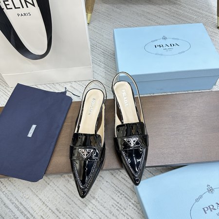 Prada pointed toe flower shoes