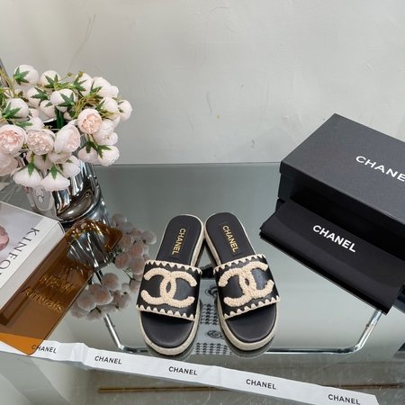 Chanel platform slippers