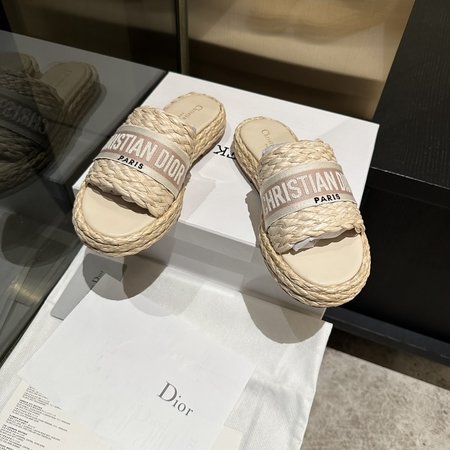 Dior straw sandals