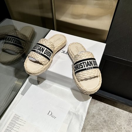 Dior straw sandals