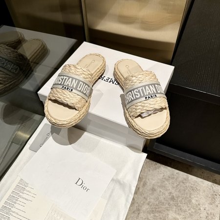 Dior straw sandals