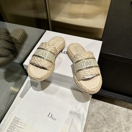 Dior straw sandals