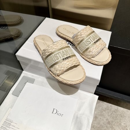 Dior straw sandals