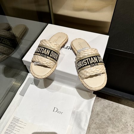 Dior straw sandals