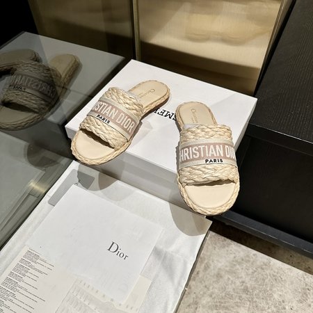 Dior straw sandals