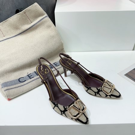 Valentino v buckle high heel sandals