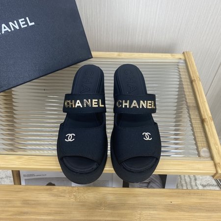 Chanel platform slippers